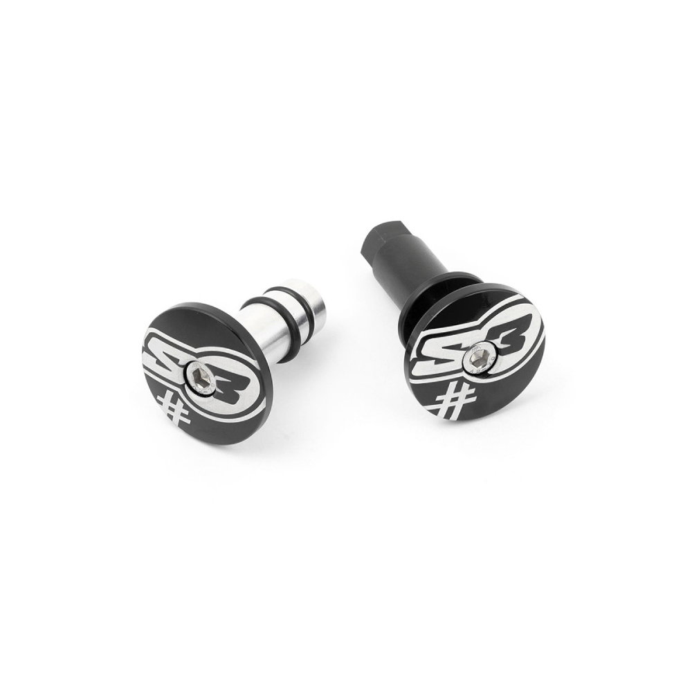 Pair of handlebar end caps S3 black Five Pair of handlebar end caps S3 black Five