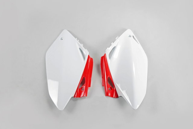 Side number plates Honda CRF 450 R (07-08) white e red* HO04616-W