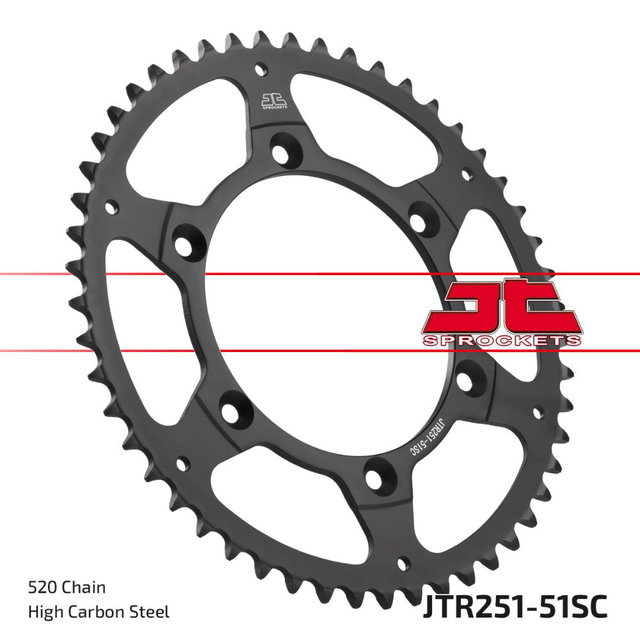 Rear sprocket JT steel Yamaha WR 450 F (03-25) 51 teeth self-cleaning JTR251.51SC