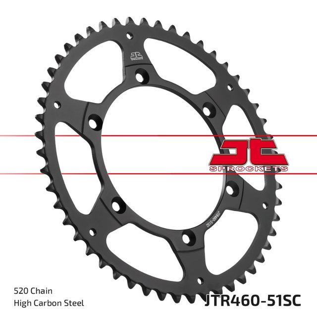 Rear sprocket JT steel Kawasaki KX 450 F (06-25) 51 teeth self-cleaning JTR460.51SC