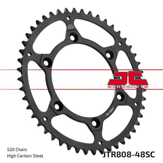 Rear sprocket JT steel Suzuki RMZ 250 (07-25) 48 teeth self-cleaning JTR808.48SC