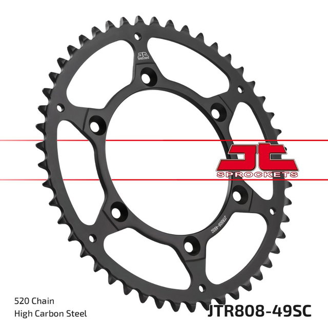 Rear sprocket JT steel Suzuki RMZ 450 (05-25) 49 teeth self-cleaning JTR808.49SC
