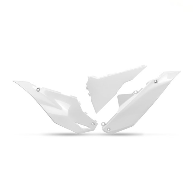 Side number plates Kawasaki KX 250 F (25-26) white KA04762-047