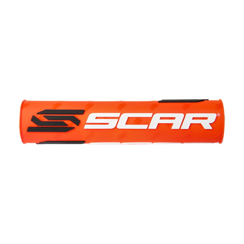 Handlebar pad Scar neon orange and white - Handlebar with crossbar Handlebar pad Scar neon orange and white - Handlebar with crossbar
