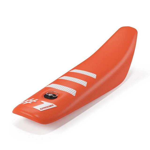 Universal seat cover Onegripper - Mini Light Rib orange and white OSC03-M-OEWH