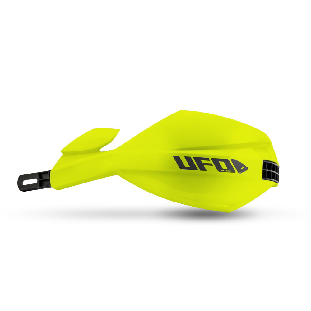Pair of full-wrap handguards UFO MUGAN for 28.6 mm handlebars neon yellow Pair of full-wrap handguards UFO MUGAN for 28.6 mm handlebars neon yellow