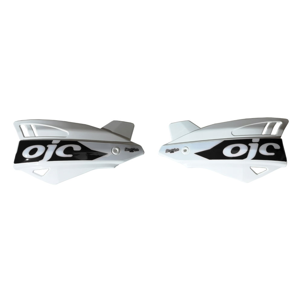 Pair of handguards OJC SHARK universal white (black sticker) Pair of handguards OJC SHARK universal white (black sticker)