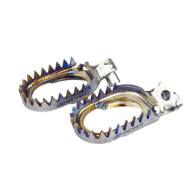 Footpegs titanium Scar Yamaha YZ 250 F (01-23) Anti-Mud S1516AM
